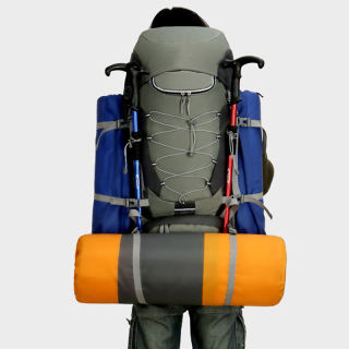 Benutzerdefinierte 60L 70L 75L große Kapazität Outdoor wasserdichte Rucksack Wanderrucksack Taschen mit Regenschutz