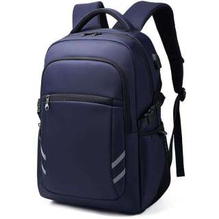 Men's Business Style Fashion Backpack with USB External Charging Port Waterproof and Wear-Resistant Computer Travel Bag
