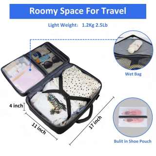 40L Extra Large Capacity Business Carry on Backpack with USB Charging Port Fits 17 Inch Notebook Bookbag Duffel Weekend