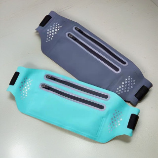 Running waist bag sports mobile phone bag waterproof ultra-thin close-fitting travel document bag waterproof bag night running reflective bag