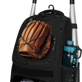 Youth Baseball Bag - Bat Backpack for Baseball, T-Ball & Softball Equipment & Gear, Bat & Glove Holder Gift