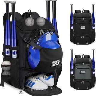 Baseball Backpack with Shoe Compartment Baseball Bag for Youth & Adult Softball Bat Bag with Fence Hook Helmet Holder Sports Backpack