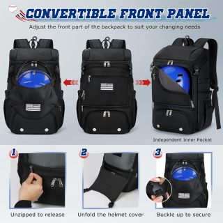 حقيبة ظهر بيسبول مع حجرة للأحذية، حقيبة بيسبول للشباب والبالغين، حقيبة مضرب سوفتبول مع خطاف سياج، حامل خوذة، حقيبة ظهر رياضية