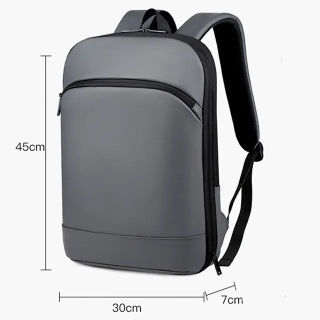 Mochila ultradelgada expandible de PU para portátil, directa de fábrica, para hombre, maletín, bolso para universidad, negocios, portátil y de moda.