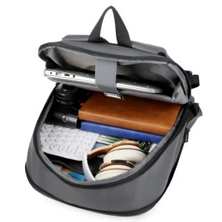 Mochila ultradelgada expandible de PU para portátil, directa de fábrica, para hombre, maletín, bolso para universidad, negocios, portátil y de moda.