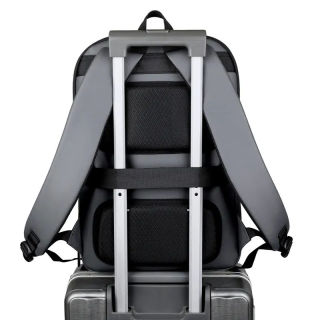 Mochila ultradelgada expandible de PU para portátil, directa de fábrica, para hombre, maletín, bolso para universidad, negocios, portátil y de moda.