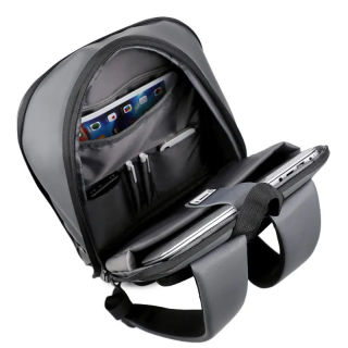 Mochila ultradelgada expandible de PU para portátil, directa de fábrica, para hombre, maletín, bolso para universidad, negocios, portátil y de moda.