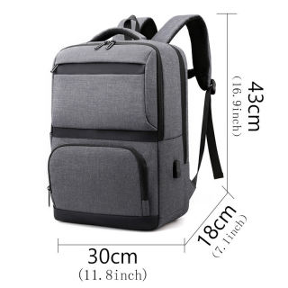 Mochila grande impermeable con puerto USB para ordenador, al por mayor, para mujeres, hombres, escuela, trabajo, negocios, viajes al aire libre, con cierre de cremallera.