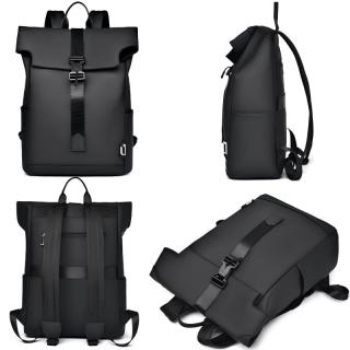Mochila de viaje escolar impermeable para deportes al aire libre, mochila para computadora portátil, mochila de diseño elegante, mochila informal con parte superior enrollable