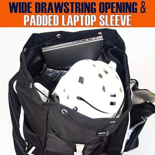 حقيبة ظهر هوكي - حقيبة ظهر كبيرة لحمل معدات الهوكي بما في ذلك الزلاجات