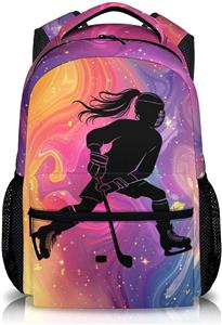 Детский рюкзак, школьный рюкзак для хоккея с шайбой для девочек, крутой рюкзак 17 дюймов в подарок для путешествий, работы и учёбы, детский спортивный рюкзак для девочек-подростков