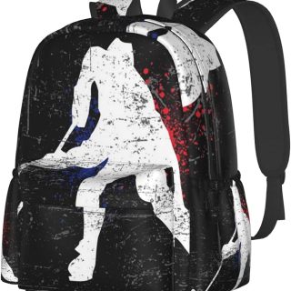17 Inch Backpack Vintage Ice Hockey Player Laptop Backpack Shoulder Bag School Bookbag Casual Daypack