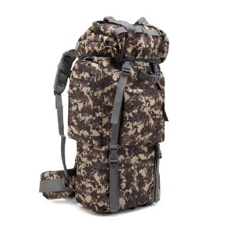 Mochila de camuflaje de 50 l y 70 l con estructura interna para escalada y caza. Forro de poliéster.