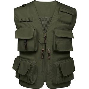 Chaleco de pesca para hombre, utilitario, desmontable, de verano, con bolsillos para safari, viajes, trabajo al aire libre, fotografía, carga, mosca