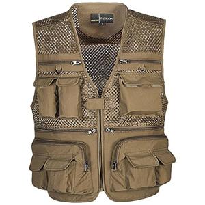 Chaleco de pesca para hombre, transpirable, calado, con camuflaje, para periodistas y fotógrafos.