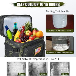 Tactical Backpack Cooler, AYAMAYA Leakproof 40 Cans Soft Cooler Backpack with Handle, Waterproof Insulated Tactical Lunch Box Bag