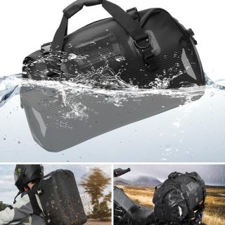 Motorcycle Multifunctional Waterproof Tail Bag Soft Luggage for Motorbike Saddle Back Seat Tail Bag, Waterproof Duffel Bag for Touring Adventure