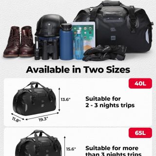 Motorcycle Multifunctional Waterproof Tail Bag Soft Luggage for Motorbike Saddle Back Seat Tail Bag, Waterproof Duffel Bag for Touring Adventure