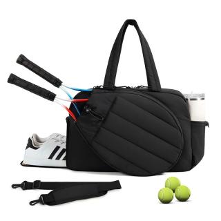 Women White Custom Gym Badminton Pickleball Paddle Racket Bag Quilted Puffer Tennis Backpack