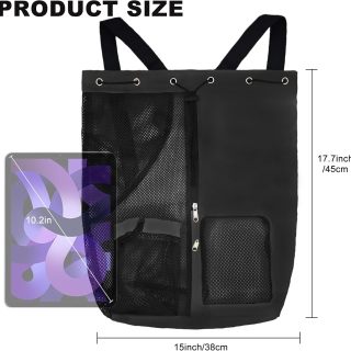 Mesh Beach Backpack with Wet Pocket Drawstring Pool Bag Waterproof Swimming Bag Gym Backpack for Men & Women