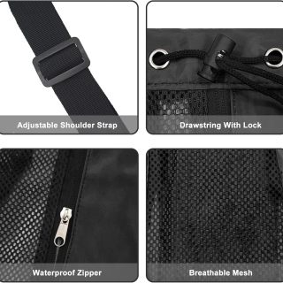 Mesh Beach Backpack with Wet Pocket Drawstring Pool Bag Waterproof Swimming Bag Gym Backpack for Men & Women