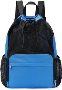 Drawstring Backpack Sports Gym Bag with Wet Pocket Swim Bag Mesh Drawstring Backpack with Shoe Compartment