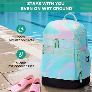 Swim Backpack Boys, 35L Swimming Bag for Kids with Wet and Dry Compartments