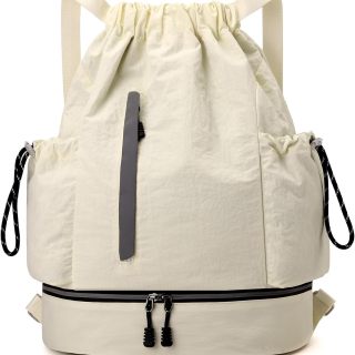 Drawstring Backpack for Men Women Water-Resistant Gym Bag with Shoe Compartment Lightweight String Sport Sackpack