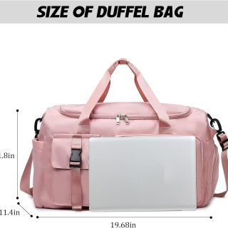 Duffle Bag for Women Men, Sports Backpack with Wet & Shoe Compartment, Fitness Overnight Weekender Bag