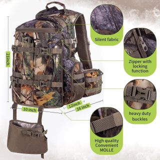 Large Hunting Backpack with padded weapon for Bow Rifle Hunting Gear Accessories 40L