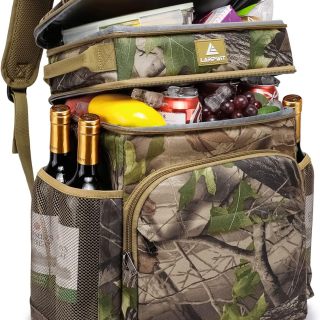 Cans Backpack Cooler Insulated Leak-Proof Large Cooler Backpack Double Deck Lunch Backpack for Men Women