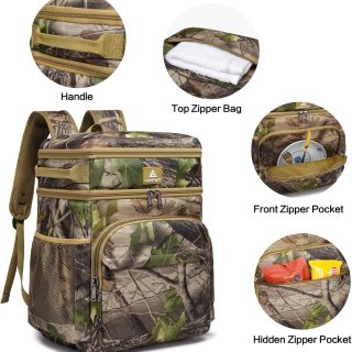Cans Backpack Cooler Insulated Leak-Proof Large Cooler Backpack Double Deck Lunch Backpack for Men Women