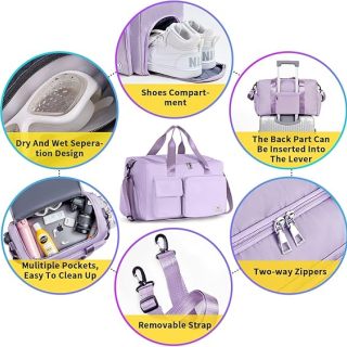 Women's Gym Duffle Bag with Shoes Compartment