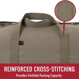 Heavy-Duty Canvas Shoulder Duffle Bag - Rugged Travel Gym Gear Equipment Bag