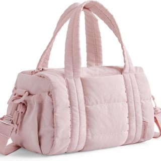Gym Bag for Women, Small Duffle Bag with Detachable Strap, Small Crossbody Bags for Women, Puffy Quilted Shoulder Bag