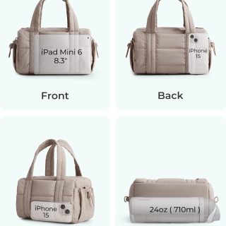 Gym Bag for Women, Small Duffle Bag with Detachable Strap, Small Crossbody Bags for Women, Puffy Quilted Shoulder Bag