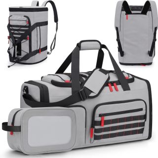 Gym Bags for Men Women, 45L Sports Travel Duffle Bag with Shoe Compartment