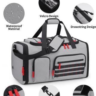 Gym Bags for Men Women, 45L Sports Travel Duffle Bag with Shoe Compartment