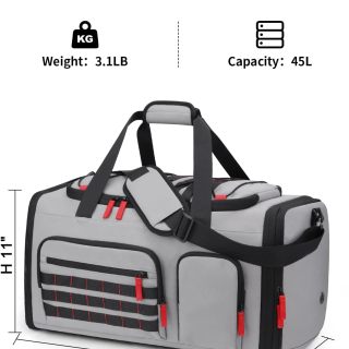 Gym Bags for Men Women, 45L Sports Travel Duffle Bag with Shoe Compartment