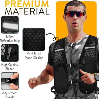 Running Hydration Vest,Running Vest with Phone Holder Pouch & Water Bottle Holder,Adjustable Belt