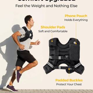 Vest with Reflective Stripe, Body Weight Vests Adjustable for Men, Women Workout,