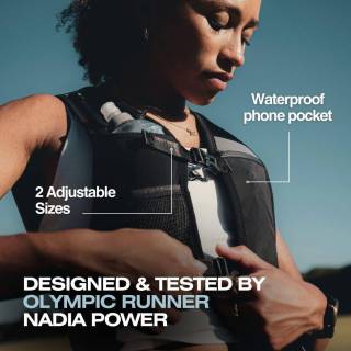 Running Phone Holder Vest with 500ml/17oz Water Bottle | Reflective Hydration Vest | Adjustable | Light | 6 Pockets for Running