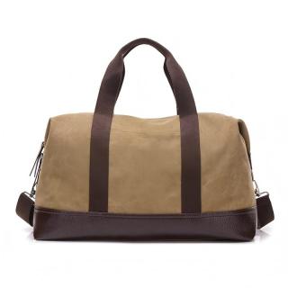 Custom High Quality Unisex Canvas Travel Tote Weekender Overnight Bag Leather Duffel Carry on Bag
