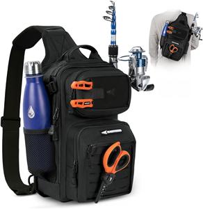 Tactical Sling Tackle Bag-Lightweight Fishing Backpack Storge Fishing Gear and Equipment,Gift for Men