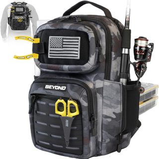 ishing Tackle Backpack- The Voyager Tactical Fishing Storage Bag - Lightweight & Compact Bag For Fishing