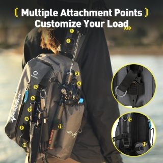 Small Fishing Bag with Rod Strap, Portable & Lightweight, Fish Small Tackle bag