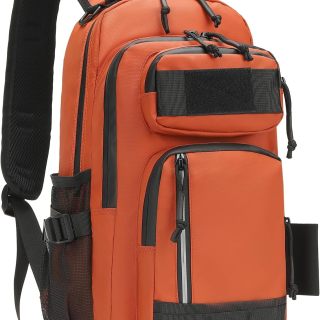 35L Fishing Backpack with Rod Holder, Waterproof Tackle Sling Crossbody Bag with Multi Pocket for Fishing Camping Hunting Hiking
