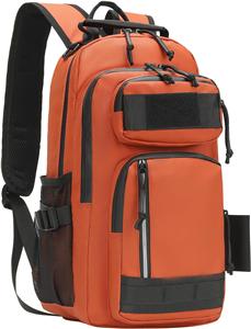 35L Fishing Backpack with Rod Holder, Waterproof Tackle Sling Crossbody Bag with Multi Pocket for Fishing Camping Hunting Hiking