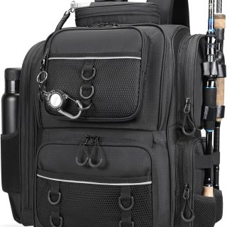 Fishing Backpack with Rod Holders. Large Ttackle Bag Strong Materials