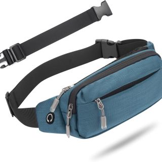 Fanny Pack Waist Packs with Extender for Men Women, Waist Pouch Bag Hip Pack with 3-Zipper Pockets Adjustable Straps for Casual Travel Hiking Running